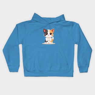 Tri color cat Kids Hoodie